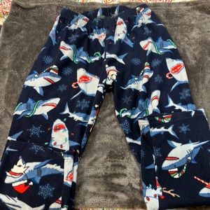 Children’s place fleece shark Christmas pajama bottoms